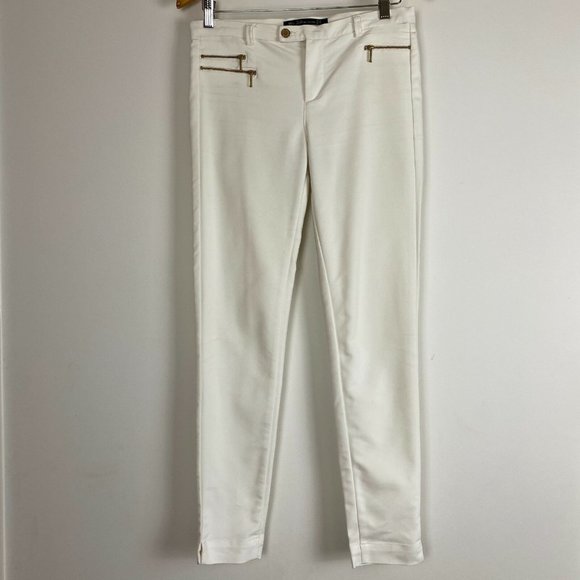 Zara Pants - Zara Womens White Mid Rise Slim Capri Pant Size 10
